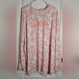 Huk Long Sleeve Shirt - White and Orange